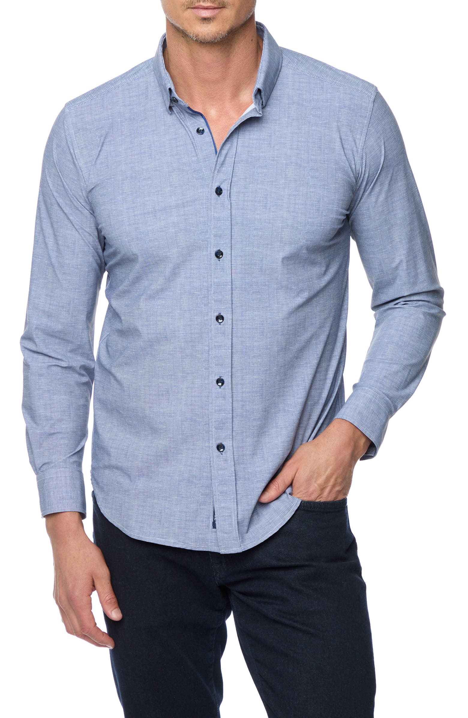 Robert Graham Renley Tailored Fit Solid Button-Up Shirt | Nordstromrack