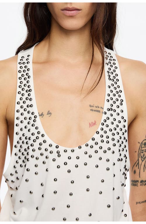 Bimba Y Lola Studded Sleeveless T-shirt In White