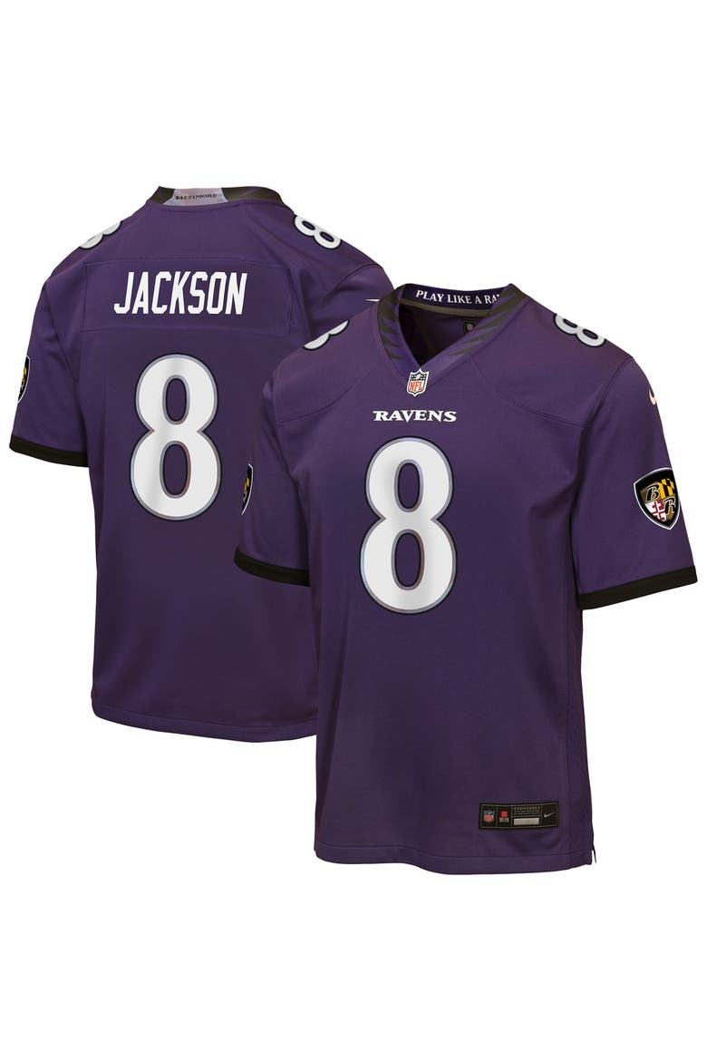 Youth Nike Lamar Jackson Purple Baltimore Ravens Team Game Jersey, Main, color, Purple