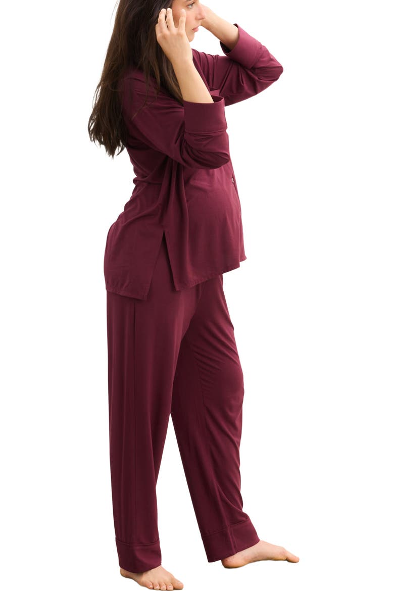 The Ultra Soft Jersey PJ Set, Alternate, color, Port