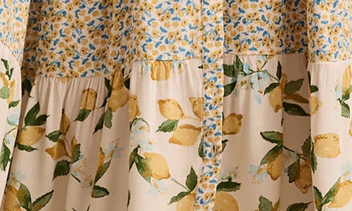 LUCKY BRAND LUCKY BRAND MIX PRINT TIERED MIDI DRESS