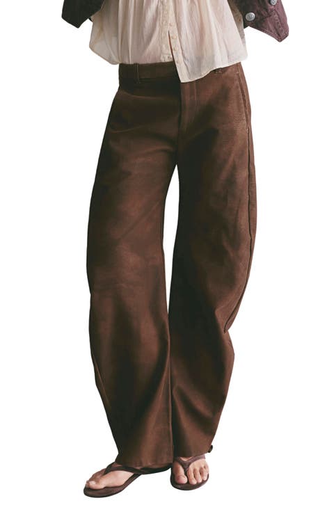 Spotlight Wide Leg Faux Leather Trousers
