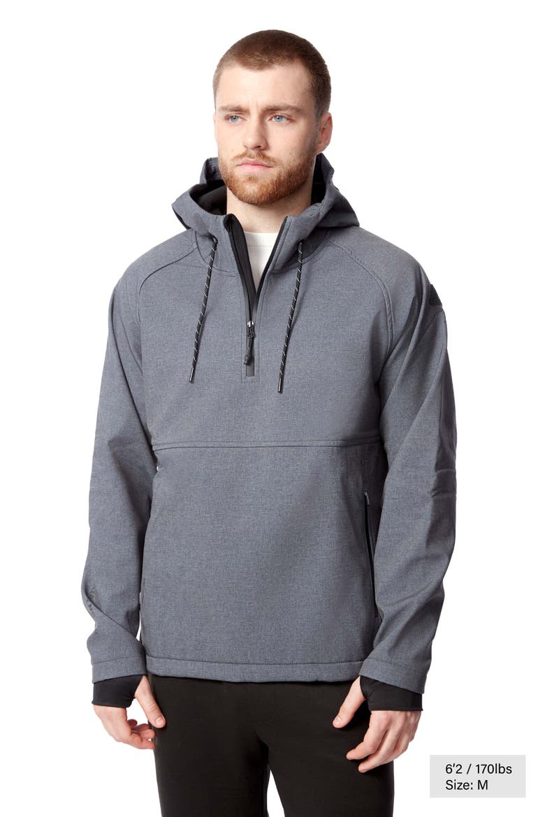 Vargas - Men's Water-repellant Hooded Pullover Softshell, Alternate, color, DARK GREY