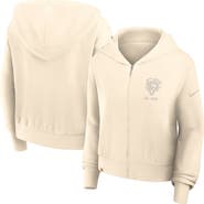 Nike Women's Nike Cream Chicago Bears Glory Cropped Full-Zip Hoodie