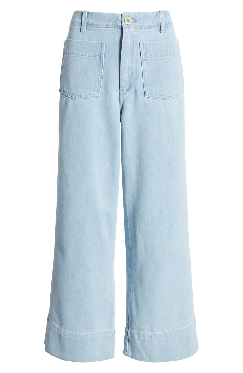 Treasure & Bond Patch Pocket Twill Ankle Wide Leg Pants, Alternate, color, 