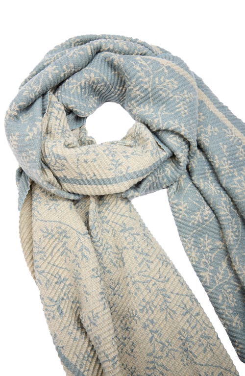 Saachi Floral Crinkle Scarf In Pastel Blue