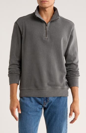 Union Bronn French Terry Quarter Zip Sweatshirt In Gray