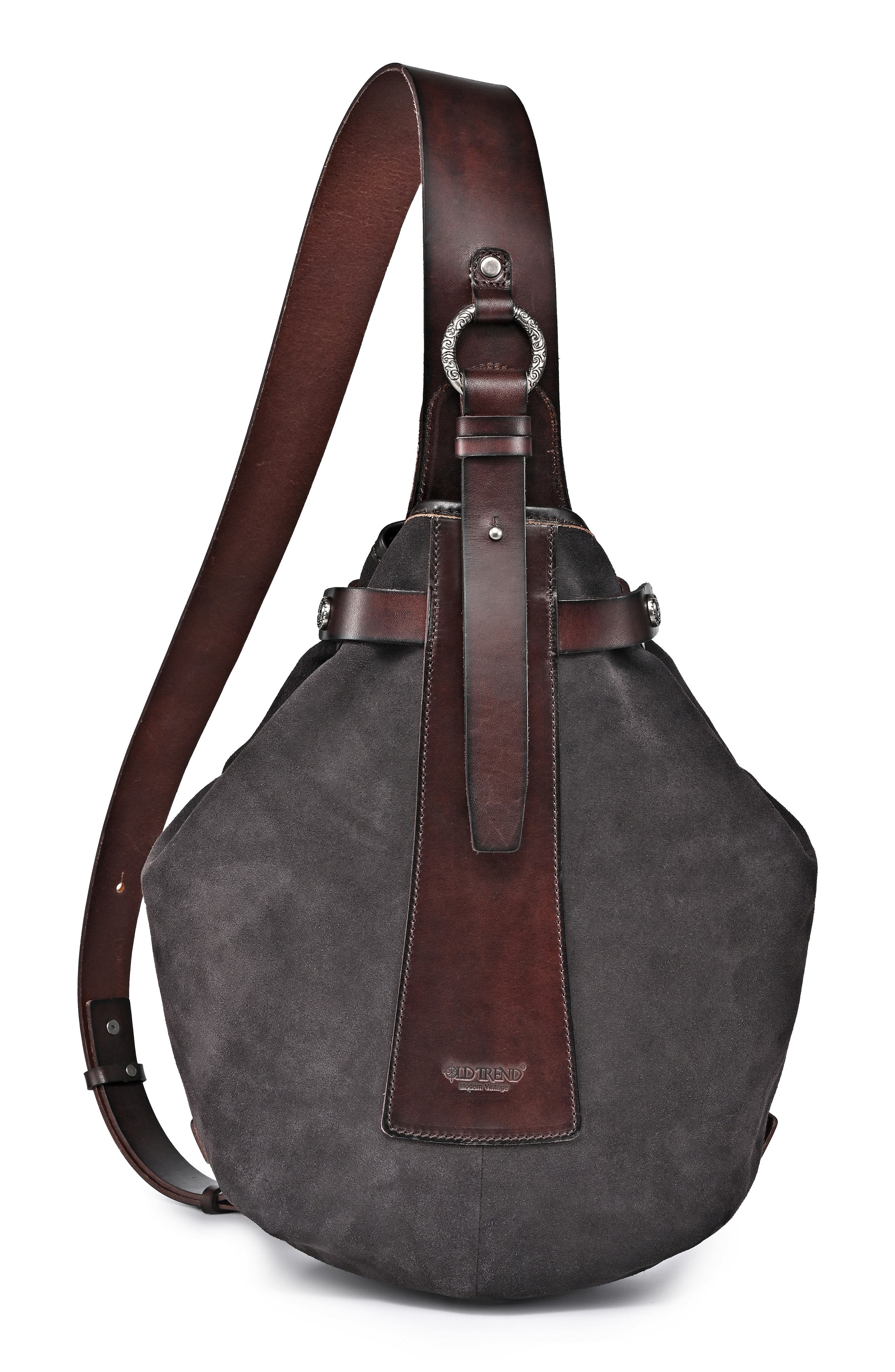 OLD TREND Daisy Leather Trim Sling Bag