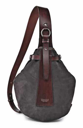 OLD TREND Daisy Leather Trim Sling Bag