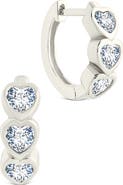 Sterling Forever Jorlyn Cubic Zirconia Heart Micro Huggie Hoop Earrings