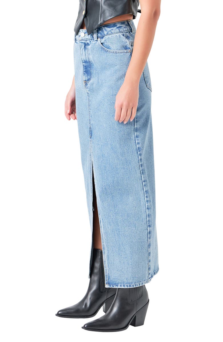 Grey Lab Denim Maxi Skirt, Alternate, color, 