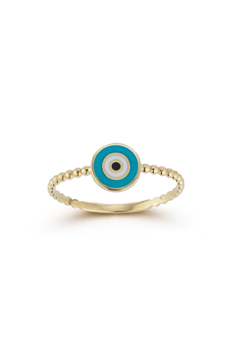 Ember Fine Jewelry Beaded Evil Eye Ring, Main, color, Gold