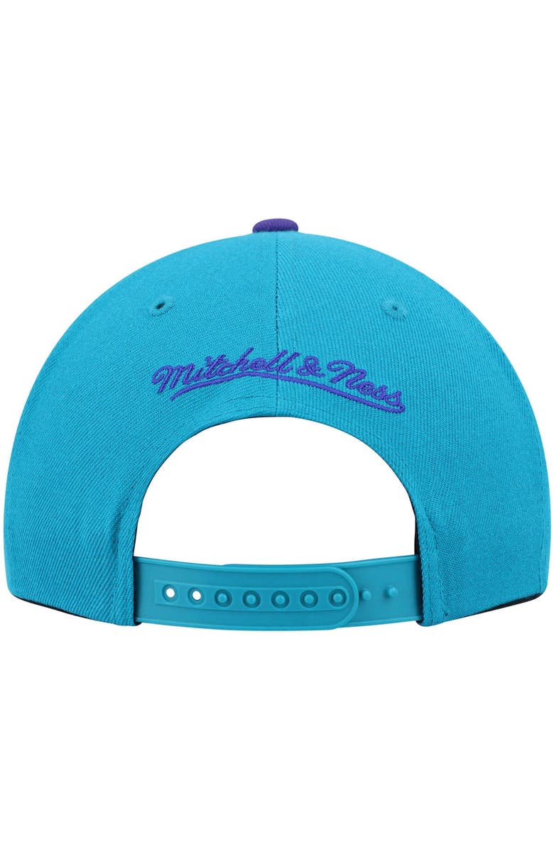 Mitchell & Ness Men's Mitchell & Ness Teal/Purple Charlotte Hornets Hardwood Classics Team Two-Tone 2.0 Snapback Hat, Alternate, color, Teal