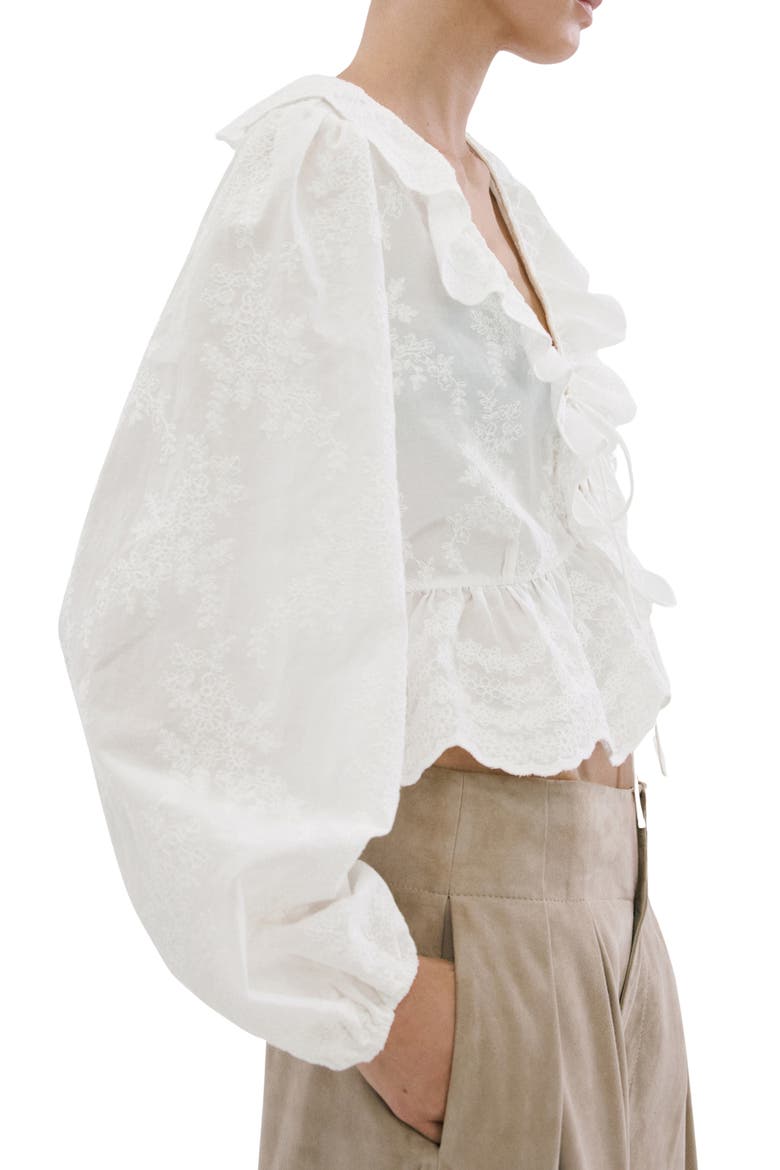 Ruffle Stitch Top, Alternate, color, OFF WHITE