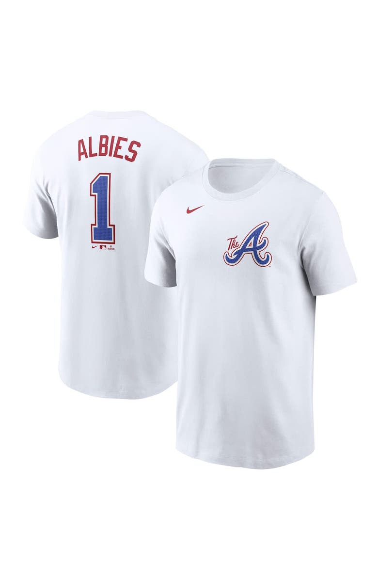 Nike Men's Nike Ozzie Albies White Atlanta Braves 2024 City Connect Fuse Name & Number T-Shirt, Alternate, color, 
