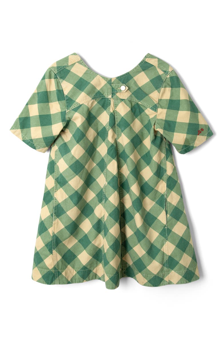 Damson Madder Bridget Plaid Organic Cotton Minidress, Alternate, color, Green Multi