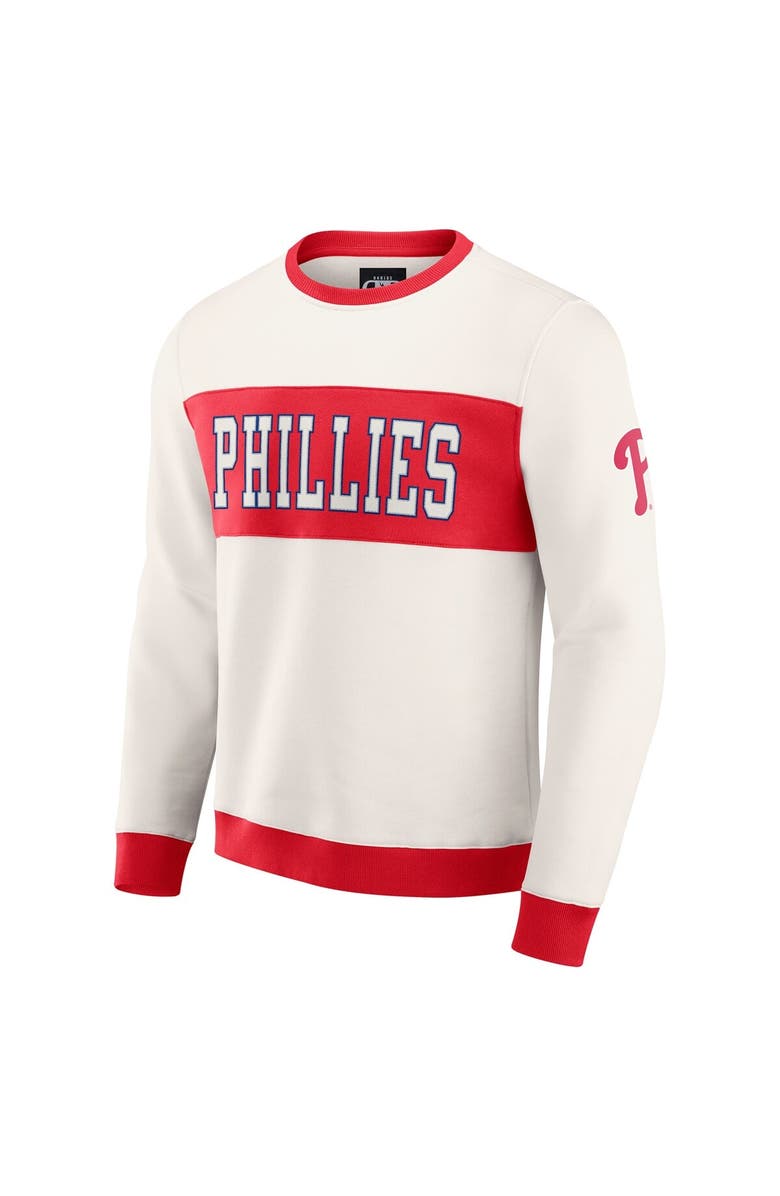 Darius Rucker Collection by Fanatics Men's Darius Rucker Collection by Fanatics  Cream Philadelphia Phillies Colorblock Crewneck Sweatshirt, Alternate, color, Cream