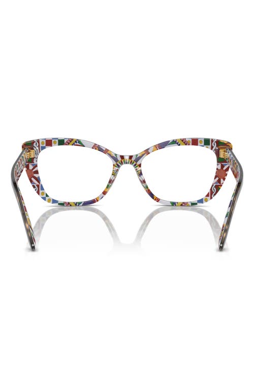 Dolce & Gabbana Dolce&gabbana 54mm Cat Eye Optical Glasses In White Havana