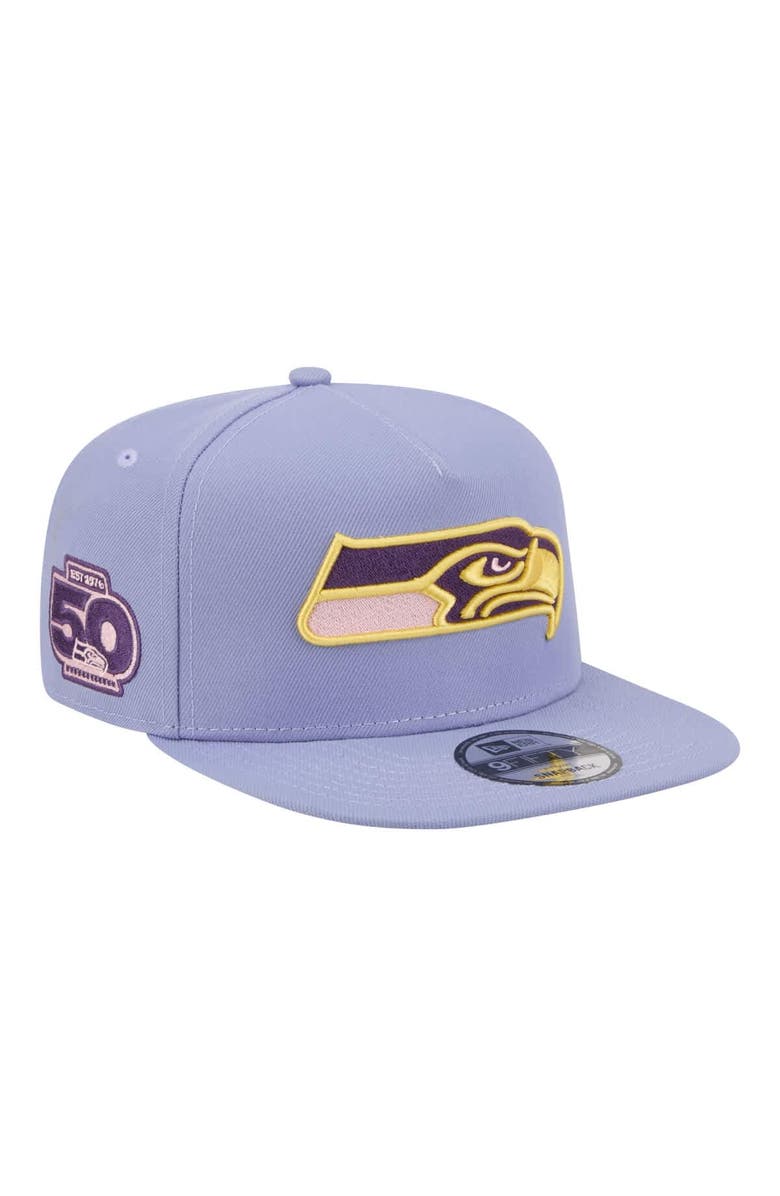 New Era Men's New Era Lavender Seattle Seahawks Bloom A-Frame 9FIFTY Snapback Hat, Main, color, Lavender
