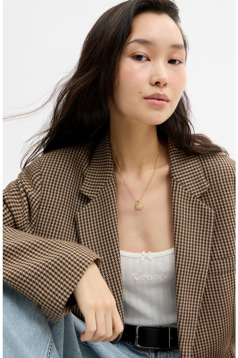 Textured Heart Short Pendant Necklace, Main, color, GOLD