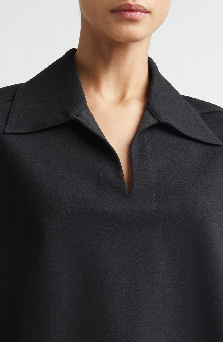 Jil Sander Crop Rib Polo, Alternate, color, Black