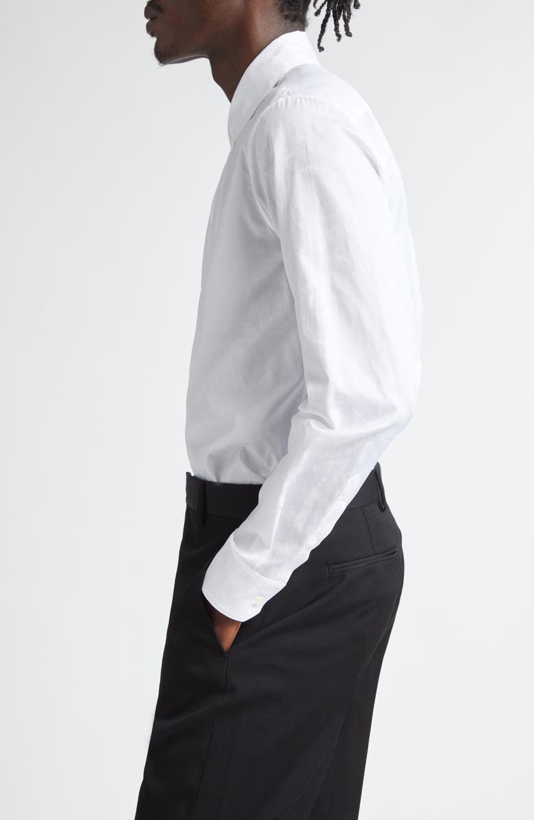 Versace Barocco Jacquard Button-Up Shirt, Alternate, color, Optical White