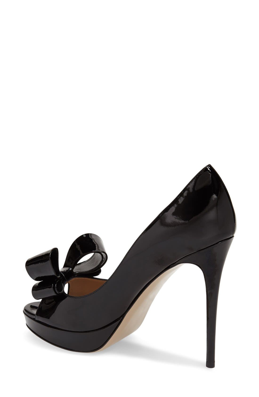 Couture Bow Platform Pump, Alternate, color, BLACK