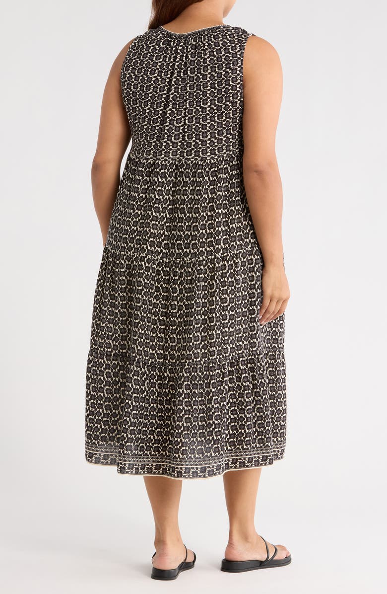 MAX STUDIO Sleeveless Maxi Dress, Alternate, color, Cream/ Black Poppy Buds