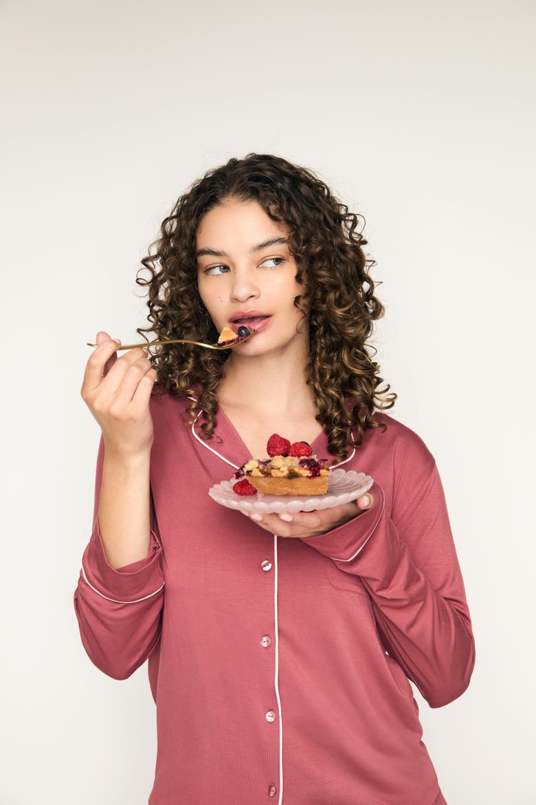 I'd Pick You Pajama Set, Alternate, color, Burgundy