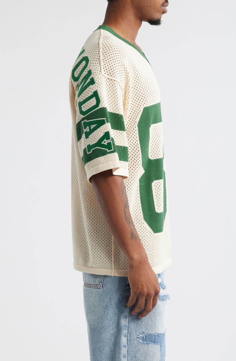 DIET STARTS MONDAY Knit Mesh Jersey, Alternate, color, Cream/ Green