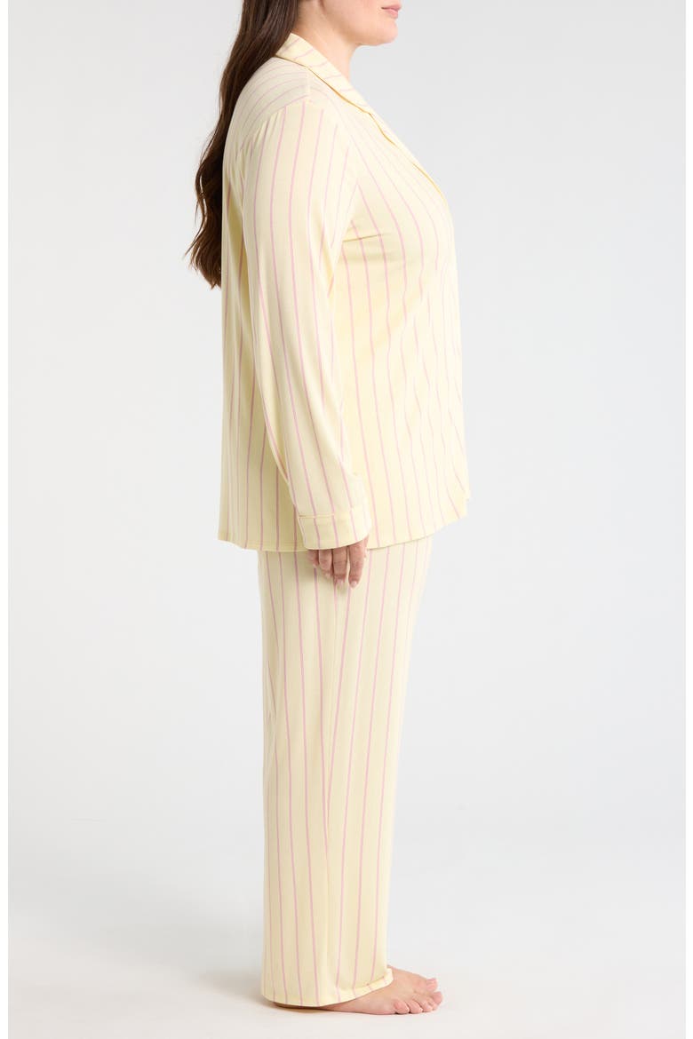Moonlight Eco Knit Pajamas, Alternate, color, YELLOW JANE STRIPE