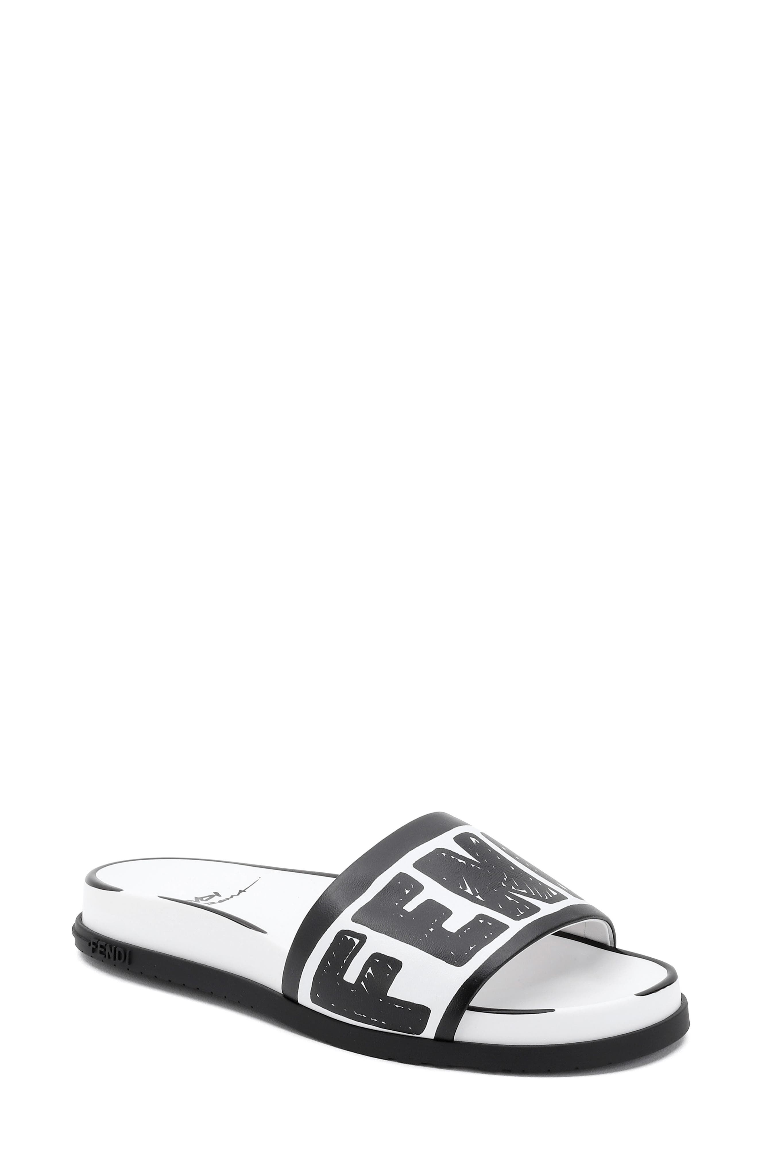 Fendi x Joshua Vides Logo Slide Sandal, Main, color, 
