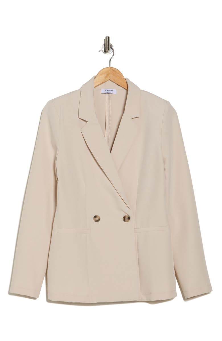 Blu Pepper Solid Double Breasted Blazer, Alternate, color, Light Khaki