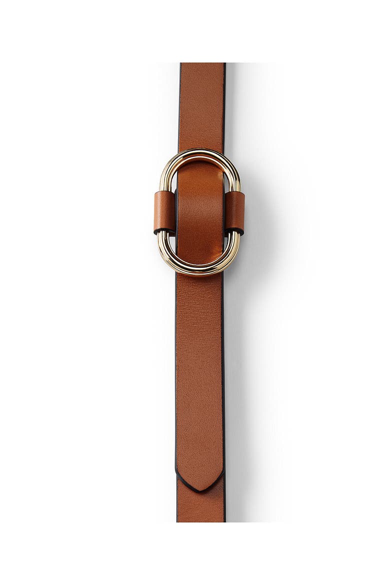 Plus Size Endlessly Adjustable Skinny Leather Belt, Alternate, color, Cognac