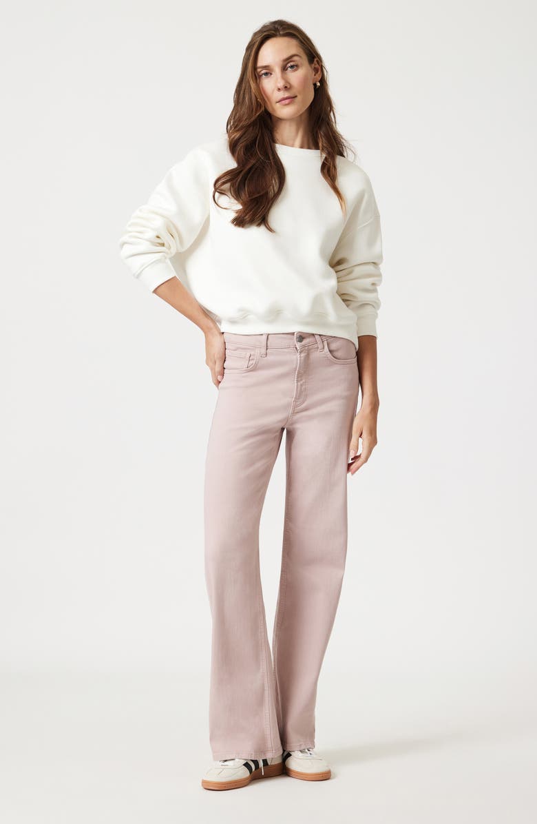 Mavi Jeans Alena High Waist Wide Leg Twill Pants, Alternate, color, Woodrose Flex Blue