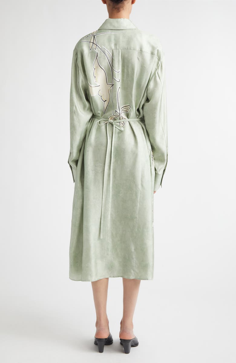 Altuzarra Floyd Long Sleeve Silk Shirtdress, Alternate, color, 379398 Desert Sage Bird