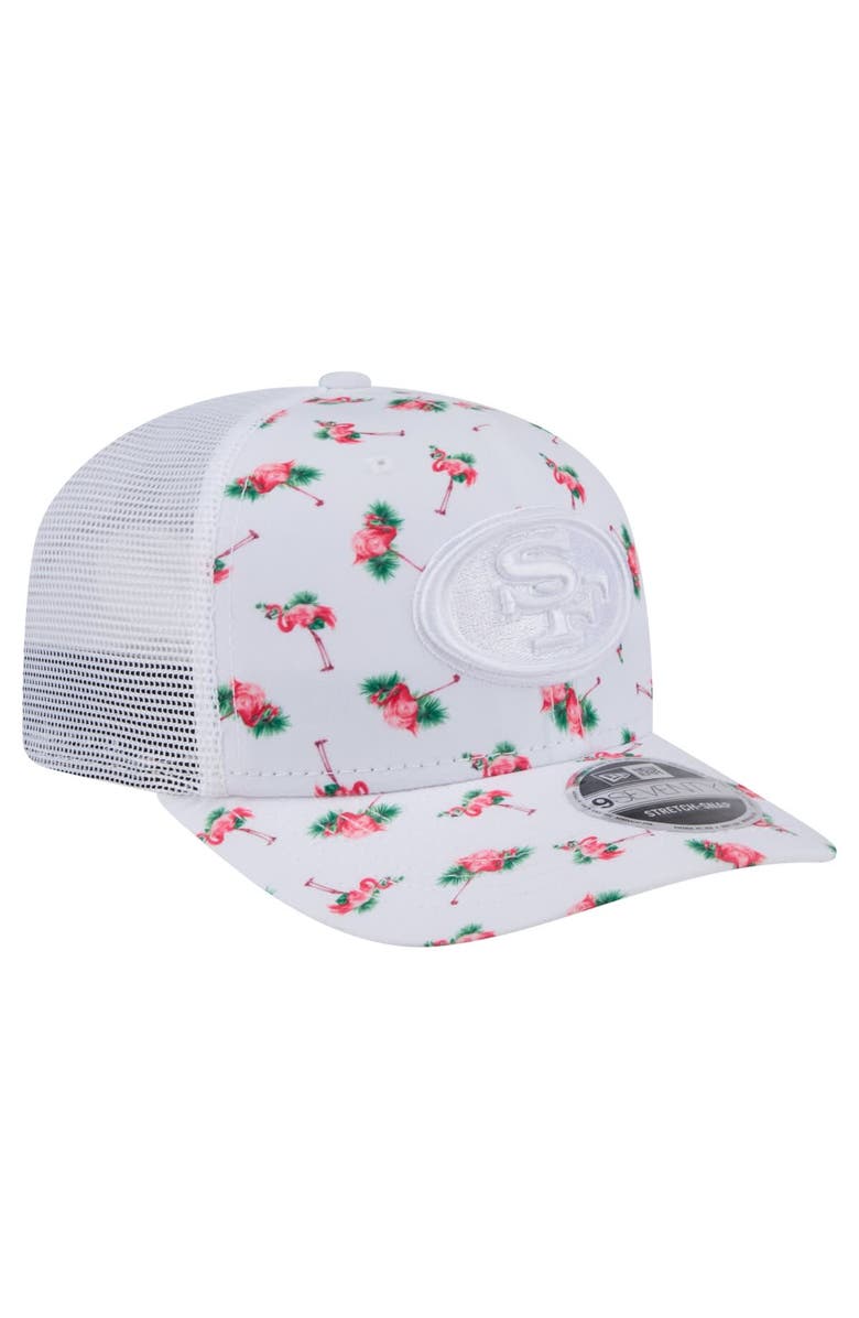 New Era Men's New Era White San Francisco 49ers Adventure Flamingo Pattern 9SEVENTY Stretch-Snap Hat, Alternate, color, White