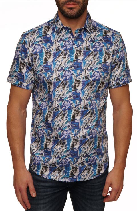 Flynn Short Sleeve Cotton Button-Up Shirt
