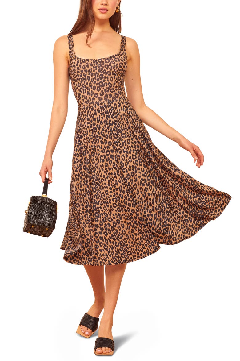 Rou Midi Fit & Flare Dress, Main, color, COUGAR