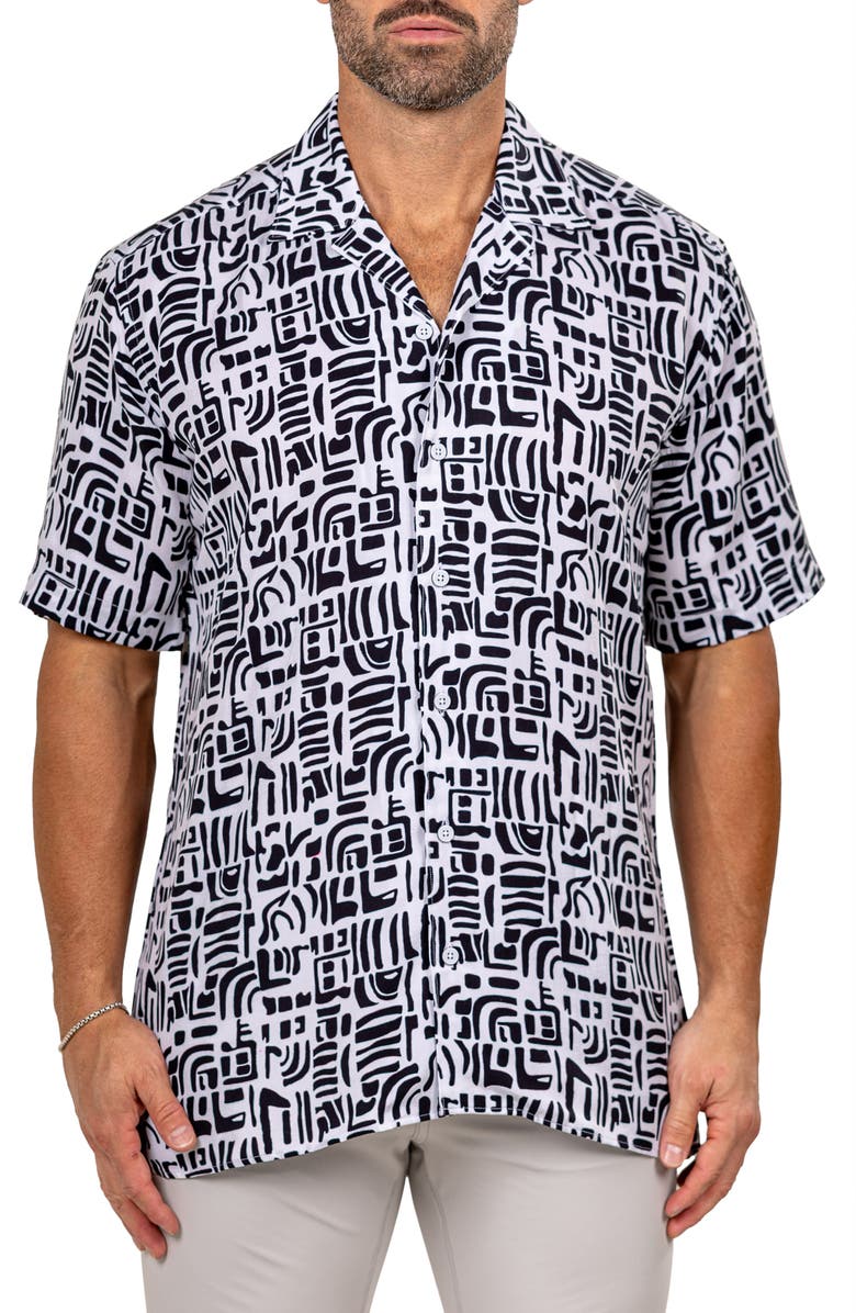 Maceoo Apachi Marthyr0249 White Camp Shirt, Main, color, 