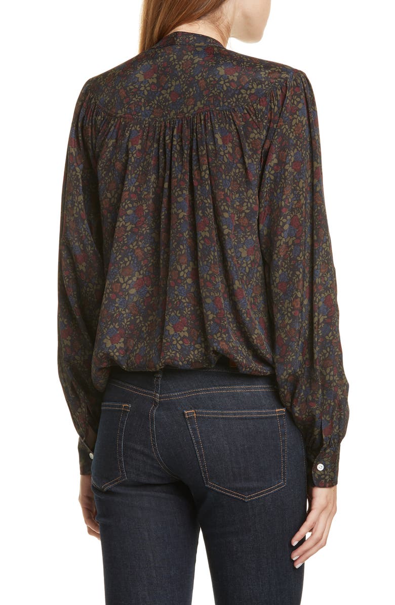 Polo Ralph Lauren Floral Print Tie Neck Shirt, Alternate, color,