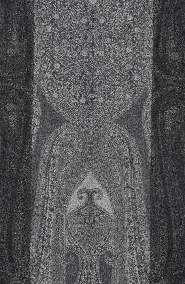 Vince Camuto Feathersoft Paisley Scarf, Alternate, color, Black Grey