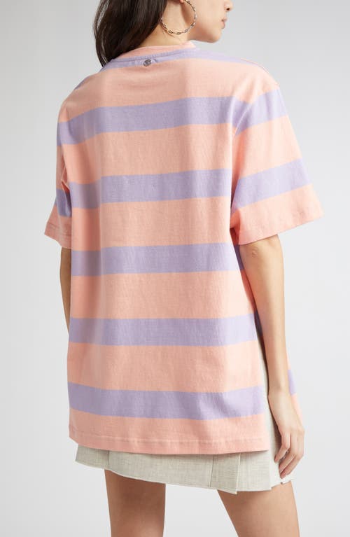 Rabanne Tee Shirt Stripes Peach And Lavander In Pink