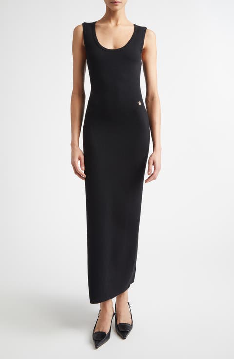 Signature Double Face Wool Blend Milano Stitch Sweater Dress