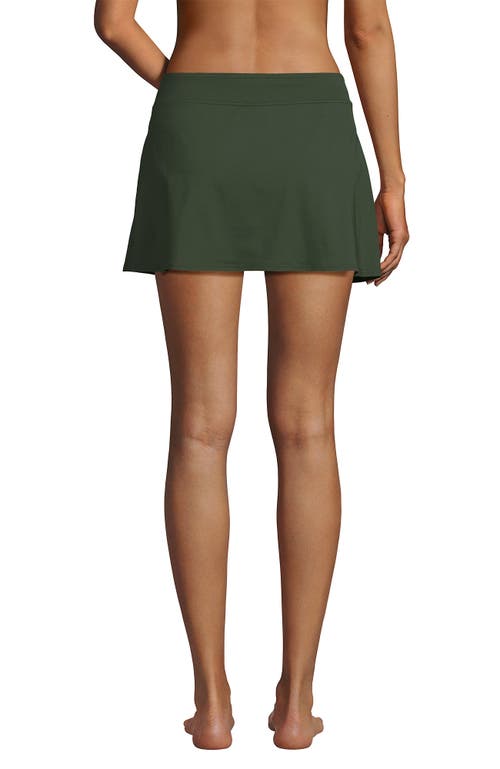 Lands' End Tummy Control Skirt Swim Bottoms In Rich Olive Green