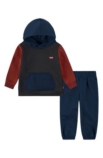 Levi's® Colorblock Pullover Hoodie & Joggers Set In Gray