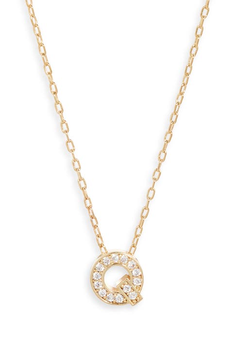 Pavé Cubic Zirconia Initial Necklace