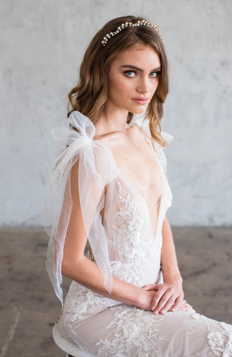 Brides & Hairpins Sydney Crystal Crown, Alternate, color, Silver