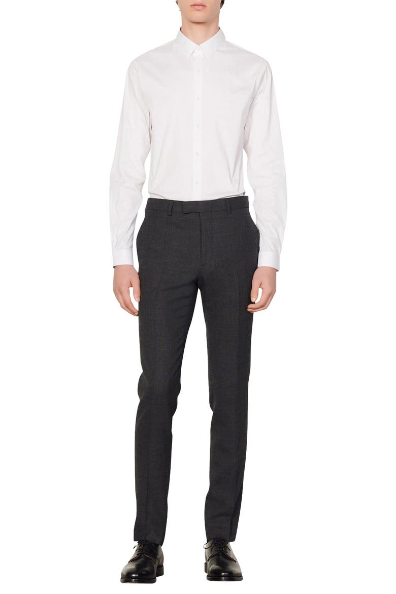 Wool suit trousers, Main, color, Mocked grey