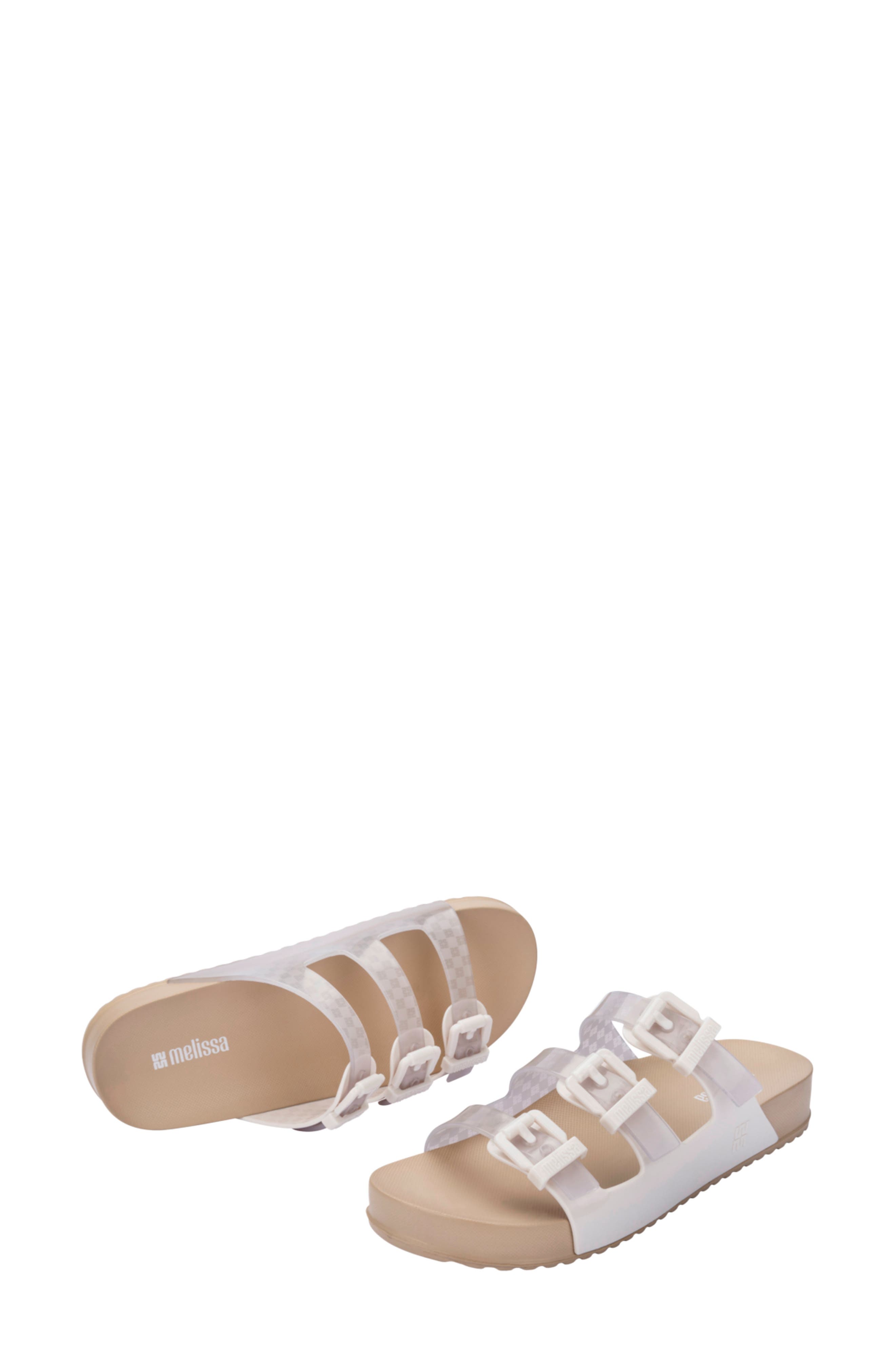 Cozy Stripes Platform Slide Sandal, Alternate, color, BEIGE/WHITE